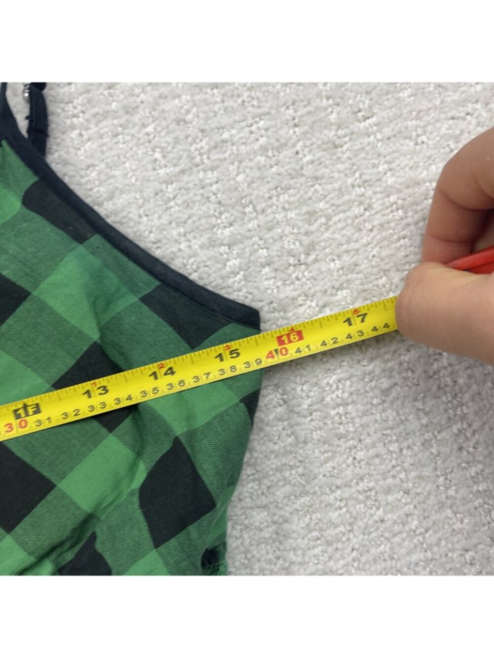 Y2k Green Plaid Babydoll Dress Grunge Skater 2000's Wom Sz S Spaghettis Straps - Picture 5 of 7